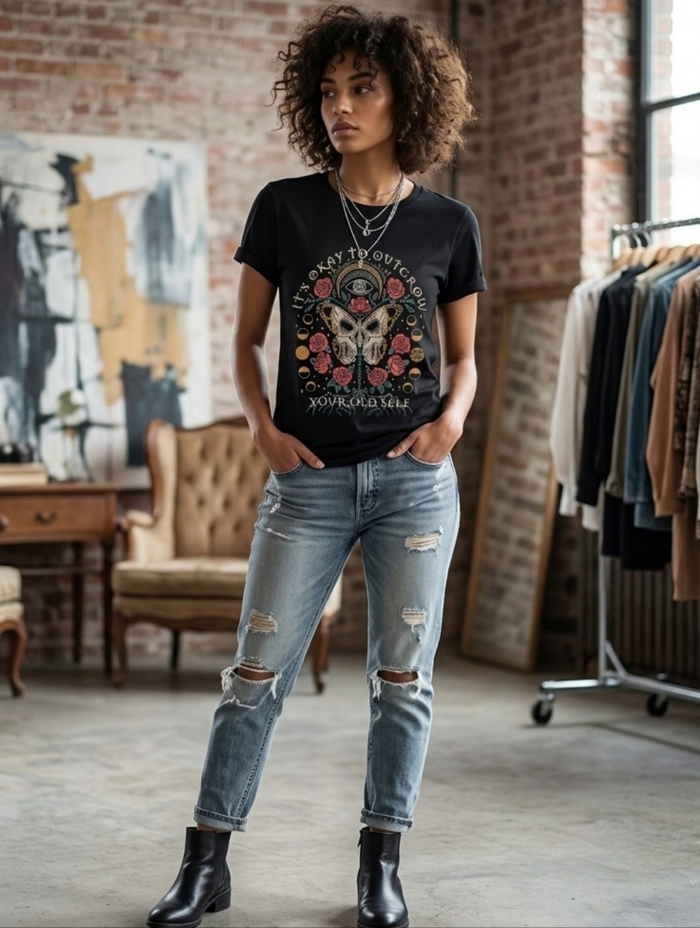 Murder Apparel "It's Okay To Outgrow Your Old Self" Graphic T-Shirt